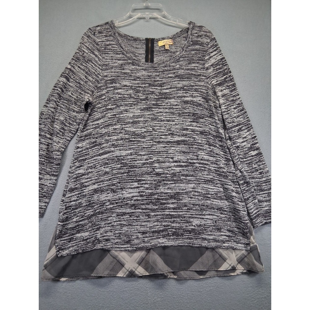 Princess Vera Wang Women's Zip Up Long Sleeve ‎ Blouse Gray Size XL